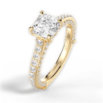 Lindsay Asscher Cut Lab Grown Diamond 18Kt Yellow Gold Engagement Ring - View 4