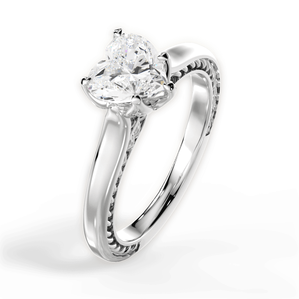 Carrie Heart Cut Lab Grown Diamond Platinum Engagement Ring - View 3