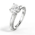 Carrie Heart Cut Lab Grown Diamond Platinum Engagement Ring - View 3