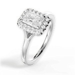 Geneva Radiant Cut Lab Grown Diamond Platinum Engagement Ring - View 4