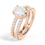 Christie Oval Cut Lab Grown Diamond 18Kt Rose Gold Engagement Ring - View 3