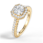 Kim Asscher Cut Lab Grown Diamond 18Kt Yellow Gold Engagement Ring - View 2
