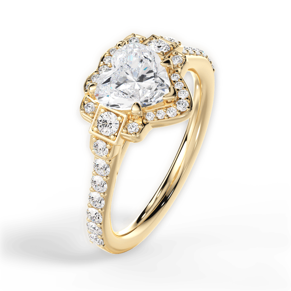 Joyce Heart Cut Lab Grown Diamond 18Kt Yellow Gold Engagement Ring - View 3