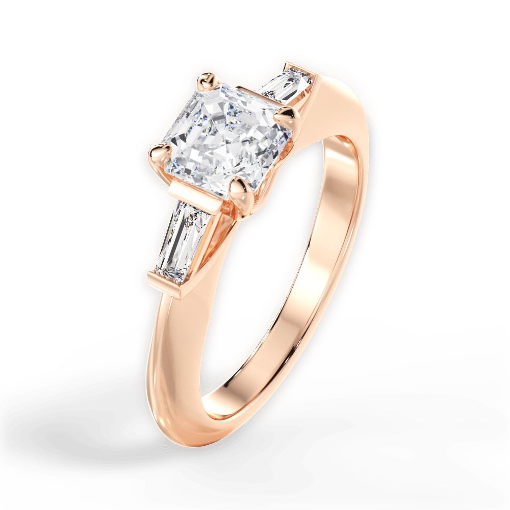 Emily Asscher Cut Lab Grown Diamond 18Kt Rose Gold Engagement Ring - View 2