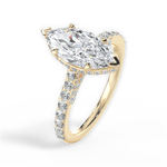 Laura Marquise Cut Lab Grown Diamond 18Kt Yellow Gold Engagement Ring - View 4