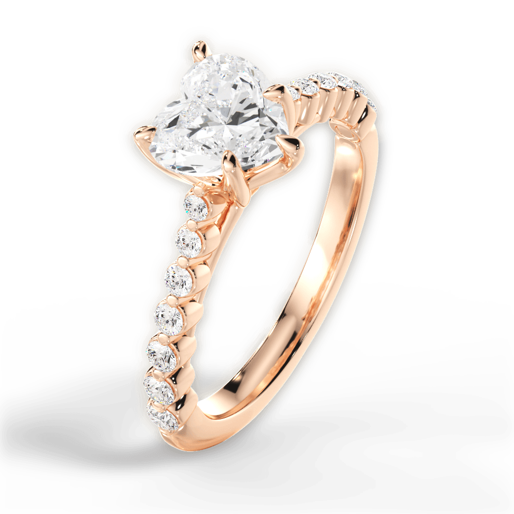 Dana Heart Cut Lab Grown Diamond 18Kt Rose Gold Engagement Ring - View 3