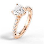 Dana Heart Cut Lab Grown Diamond 18Kt Rose Gold Engagement Ring - View 3