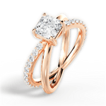 Jennifer Asscher Cut Lab Grown Diamond 18Kt Rose Gold Engagement Ring - View 2