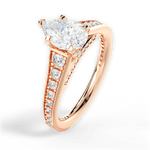 Leslie Pear Cut Lab Grown Diamond 18Kt Rose Gold Engagement Ring - View 4