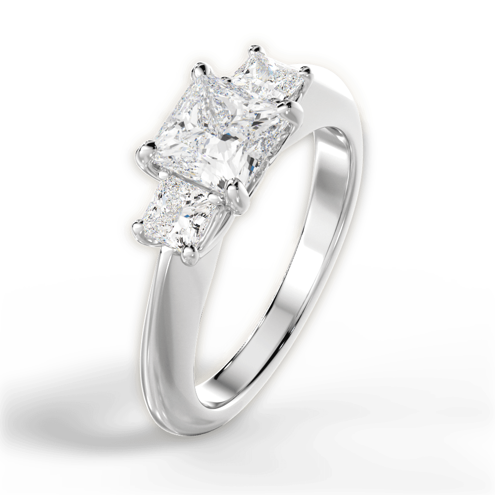 Dorothy Princess Cut Lab Grown Diamond 18Kt White Gold Engagement Ring - View 2