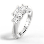 Dorothy Princess Cut Lab Grown Diamond 18Kt White Gold Engagement Ring - View 2