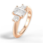 Dorothy Emerald Cut Lab Grown Diamond 18Kt Rose Gold Engagement Ring - View 3