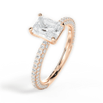 Kristen Radiant Cut Lab Grown Diamond 18Kt Rose Gold Engagement Ring - View 3