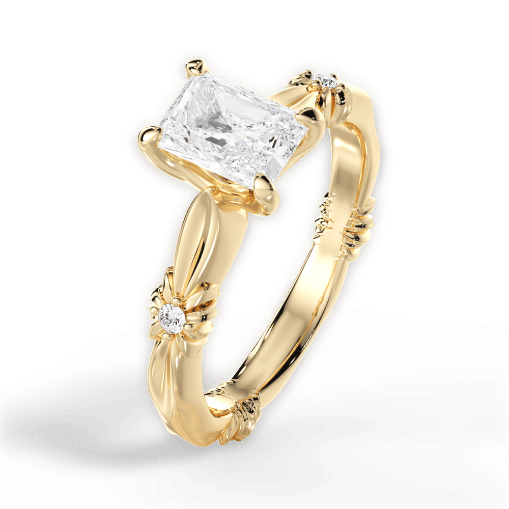 Claire Radiant Cut Lab Grown Diamond 18Kt Yellow Gold Engagement Ring - View 4