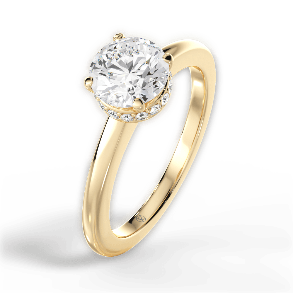Brianna Round Cut Lab Grown Diamond 18Kt Yellow Gold Engagement Ring - View 4