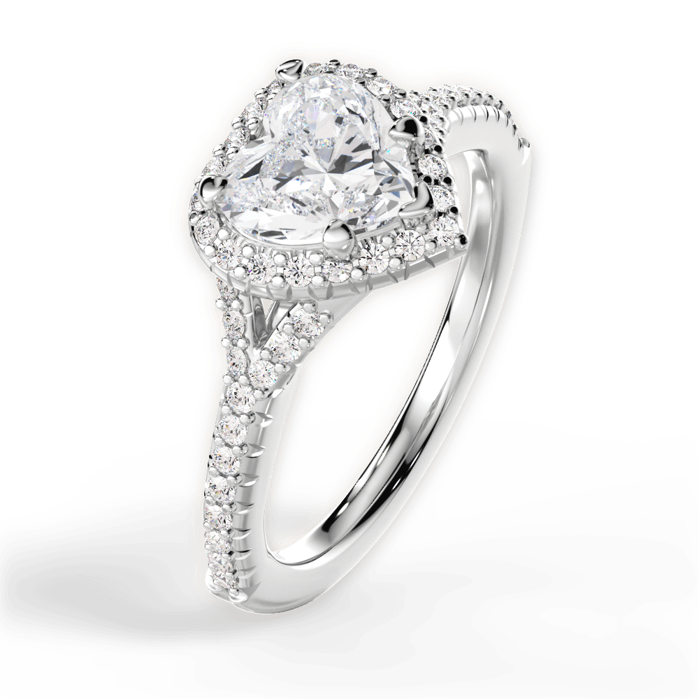 Judy Heart Cut Lab Grown Diamond 18Kt White Gold Engagement Ring - View 2