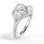 Judy Heart Cut Lab Grown Diamond 18Kt White Gold Engagement Ring - View 2