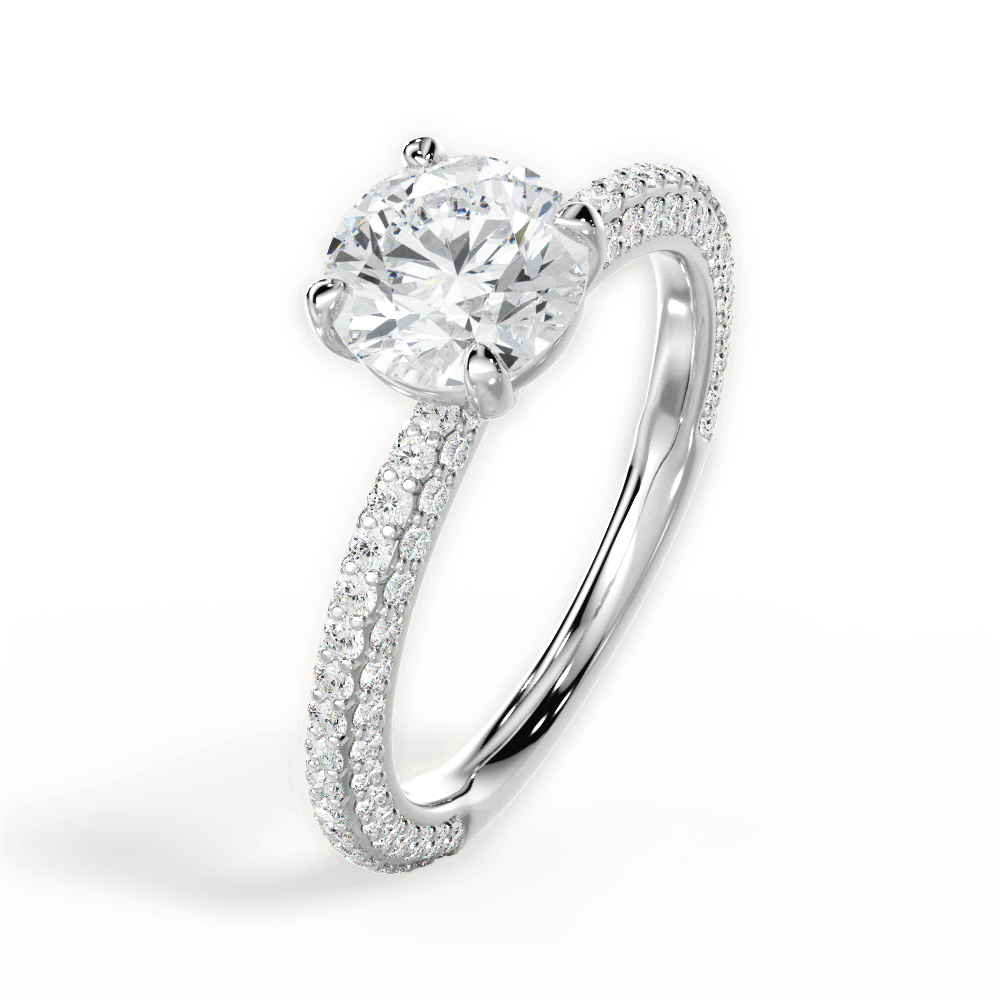 Kristen Round Cut Lab Grown Diamond 14Kt White Gold Engagement Ring - View 2