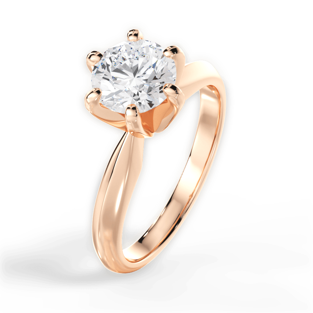 Gina Round Cut Lab Grown Diamond 18Kt Rose Gold Engagement Ring - View 3