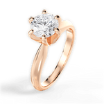 Gina Round Cut Lab Grown Diamond 18Kt Rose Gold Engagement Ring - View 3