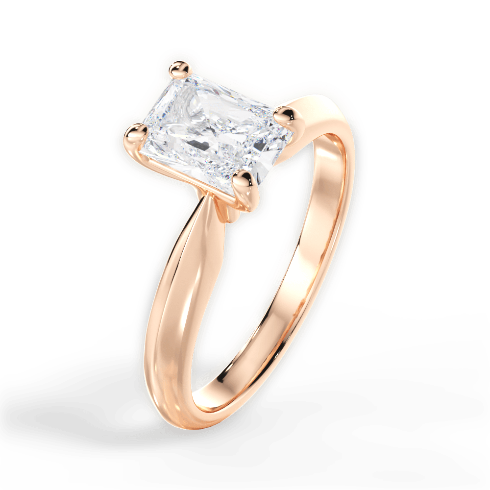 Beth Radiant Cut Lab Grown Diamond 18Kt Rose Gold Engagement Ring - View 4