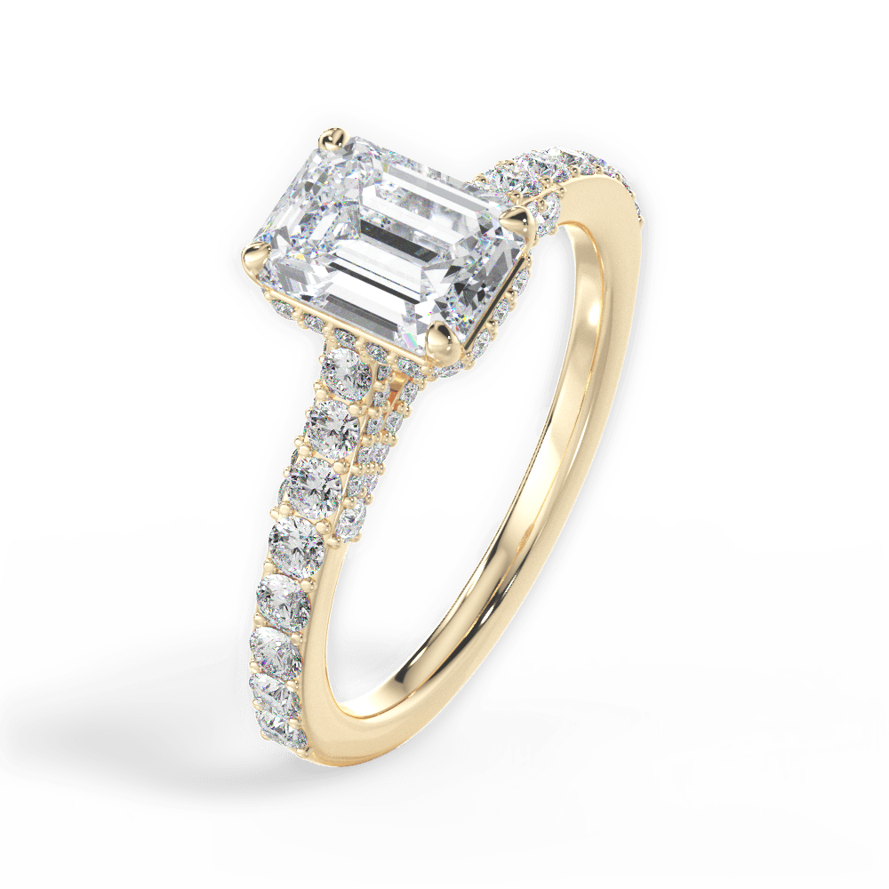 Laura Emerald Cut Lab Grown Diamond 18Kt Yellow Gold Engagement Ring - View 4