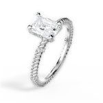 Chloe Radiant Cut Lab Grown Diamond Platinum Engagement Ring - View 2