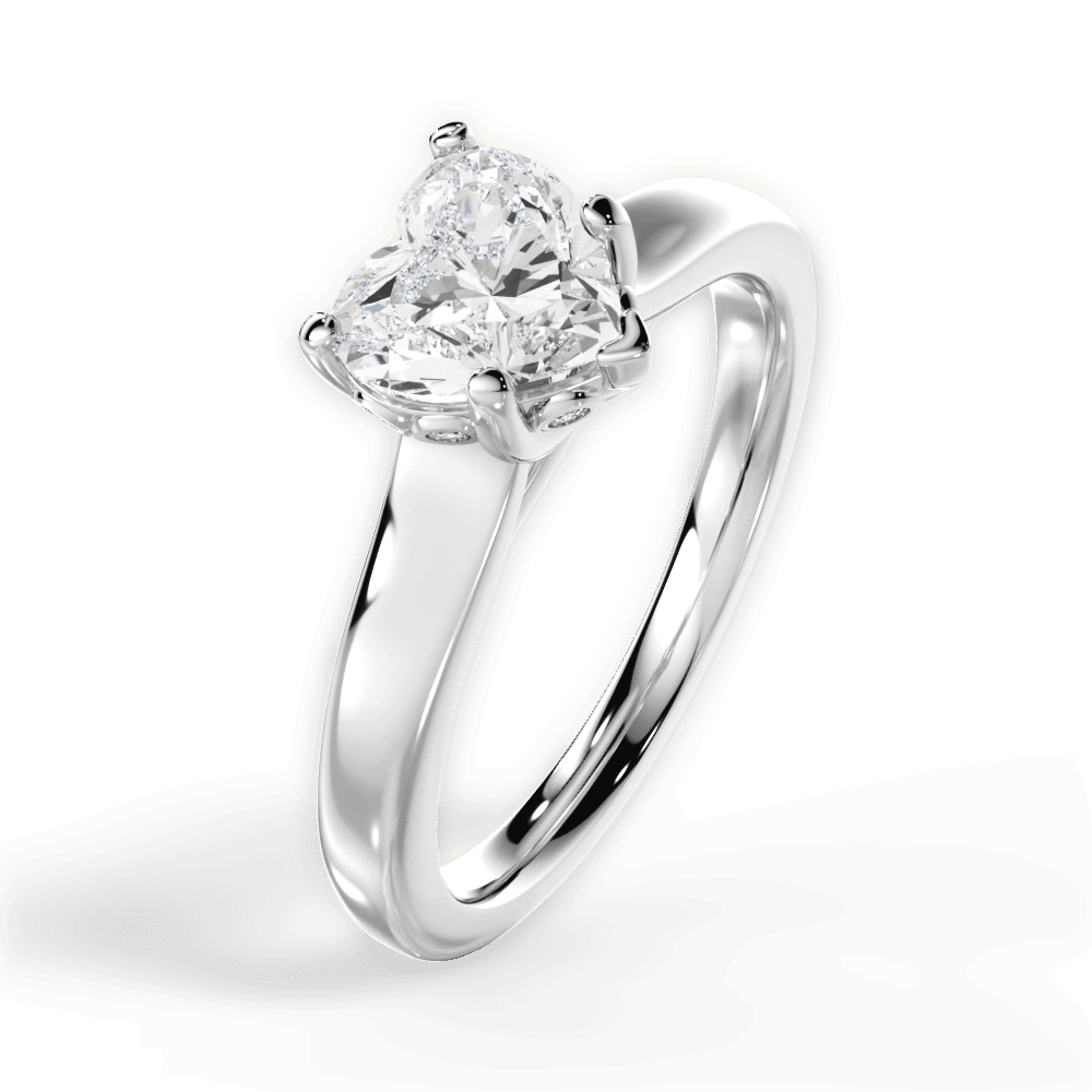 Carol Heart Cut Lab Grown Diamond Platinum Engagement Ring - View 4