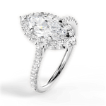 Leah Marquise Cut Lab Grown Diamond Platinum Engagement Ring - View 4