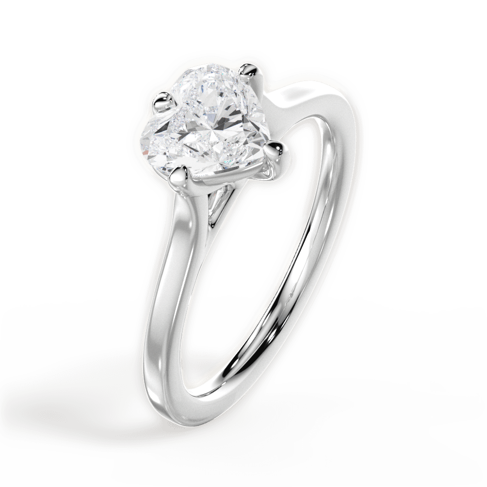 Bernadette Heart Cut Lab Grown Diamond 18Kt White Gold Engagement Ring - View 3