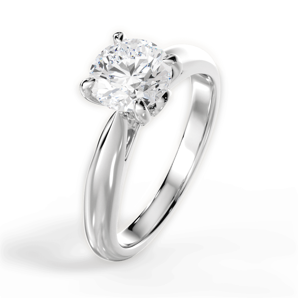 Beverly Round Cut Lab Grown Diamond 18Kt White Gold Engagement Ring - View 4