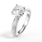Beverly Round Cut Lab Grown Diamond 14Kt White Gold Engagement Ring - View 4