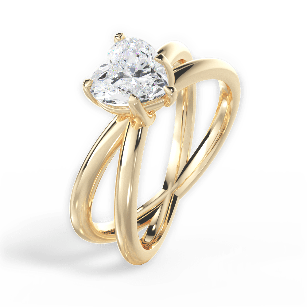 Ada Heart Cut Lab Grown Diamond 18Kt Yellow Gold Engagement Ring - View 4