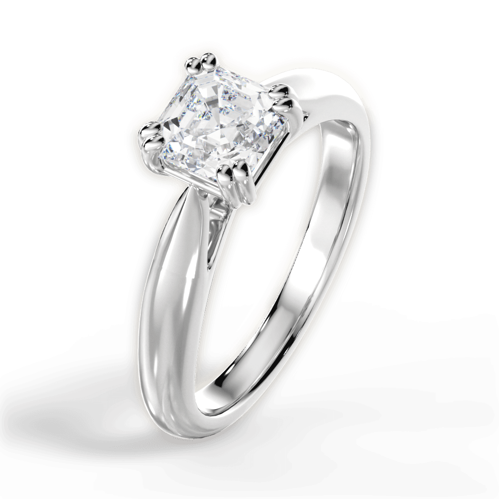 Camila Asscher Cut Lab Grown Diamond 14Kt White Gold Engagement Ring - View 2