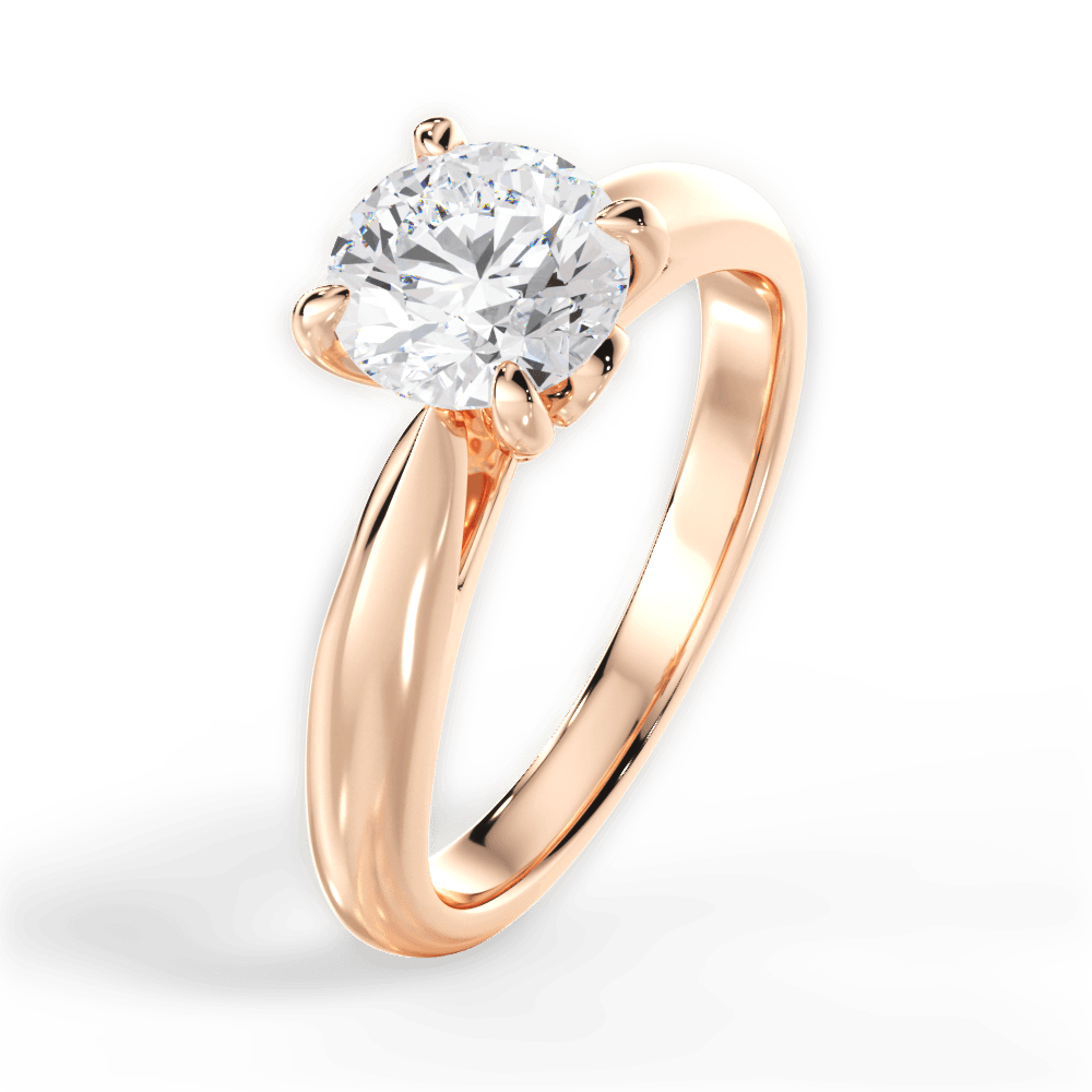 Dolores Round Cut Lab Grown Diamond 18Kt Rose Gold Engagement Ring - View 4