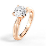 Dolores Round Cut Lab Grown Diamond 18Kt Rose Gold Engagement Ring - View 4