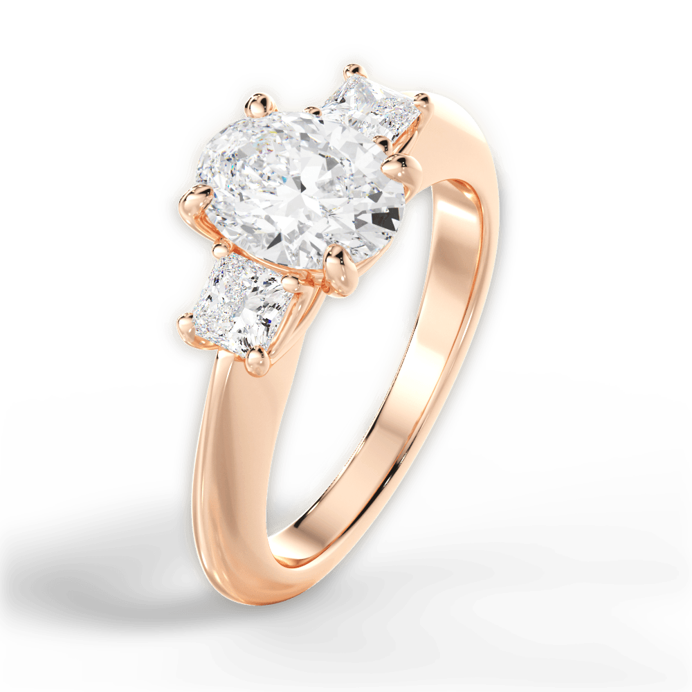 Dorothy Oval Cut Lab Grown Diamond 18Kt Rose Gold Engagement Ring - View 2