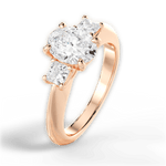 Dorothy Oval Cut Lab Grown Diamond 18Kt Rose Gold Engagement Ring - View 2