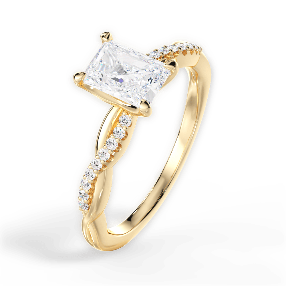 Charlotte Radiant Cut Lab Grown Diamond 18Kt Yellow Gold Engagement Ring - View 4