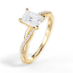 Charlotte Radiant Cut Lab Grown Diamond 18Kt Yellow Gold Engagement Ring - View 4