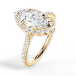 Leah Marquise Cut Lab Grown Diamond 18Kt Yellow Gold Engagement Ring - View 3