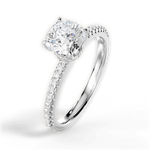 Giselle Cushion Cut Lab Grown Diamond 14Kt White Gold Engagement Ring - View 4