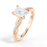 Charlotte Radiant Cut Lab Grown Diamond 18Kt Rose Gold Engagement Ring - View 3