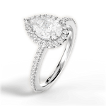Joanne Pear Cut Lab Grown Diamond Platinum Engagement Ring - View 2