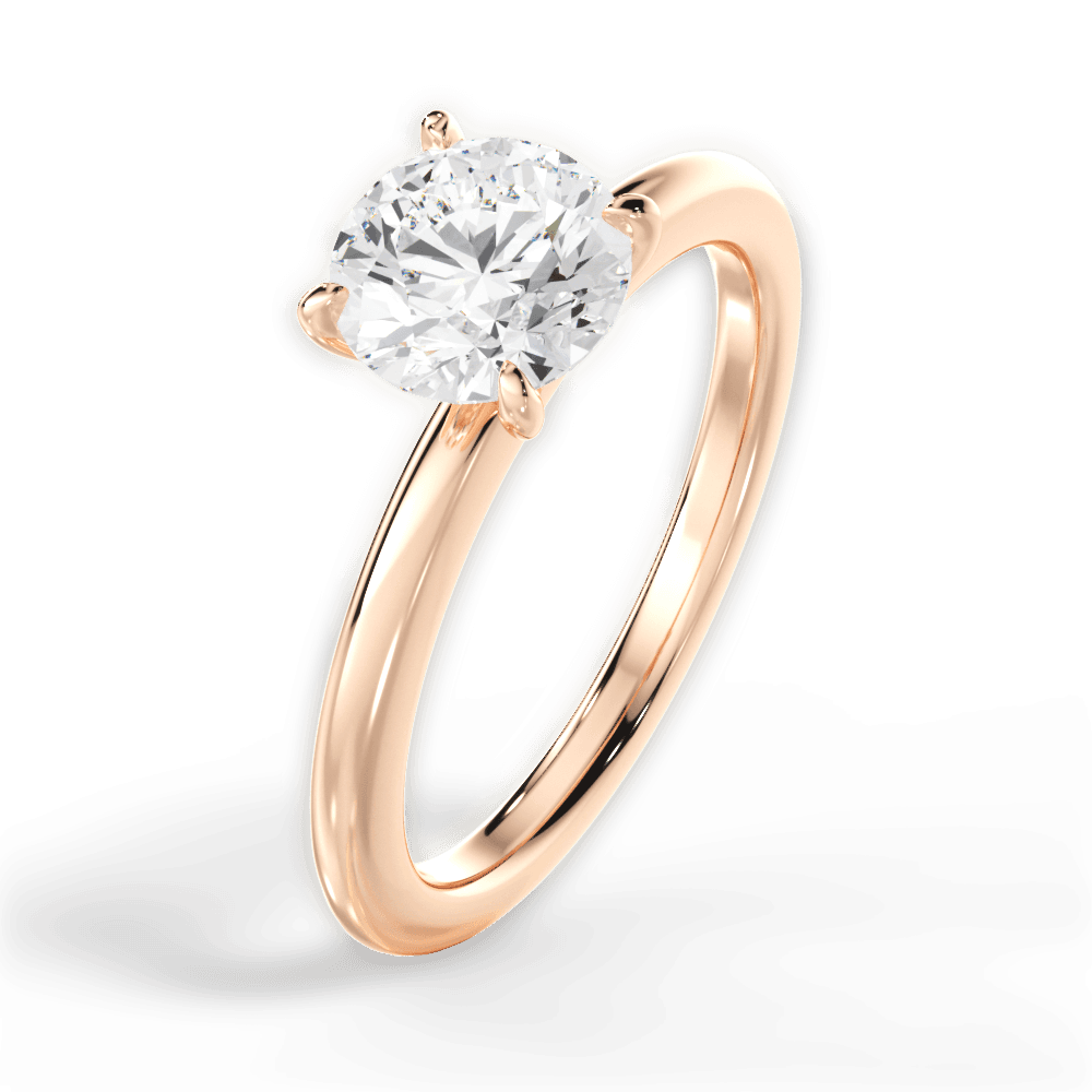 Allison Round Cut Lab Grown Diamond 18Kt Rose Gold Engagement Ring - View 2