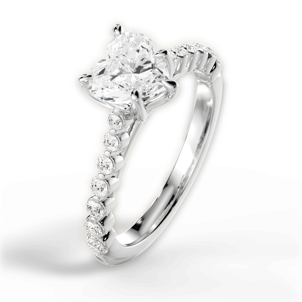 Dana Heart Cut Lab Grown Diamond Platinum Engagement Ring - View 4