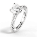 Dana Heart Cut Lab Grown Diamond Platinum Engagement Ring - View 4