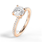 Janice Round Cut Lab Grown Diamond 18Kt Rose Gold Engagement Ring - View 4
