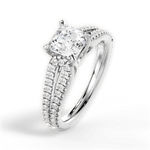 Jessica Asscher Cut Lab Grown Diamond 18Kt White Gold Engagement Ring - View 2