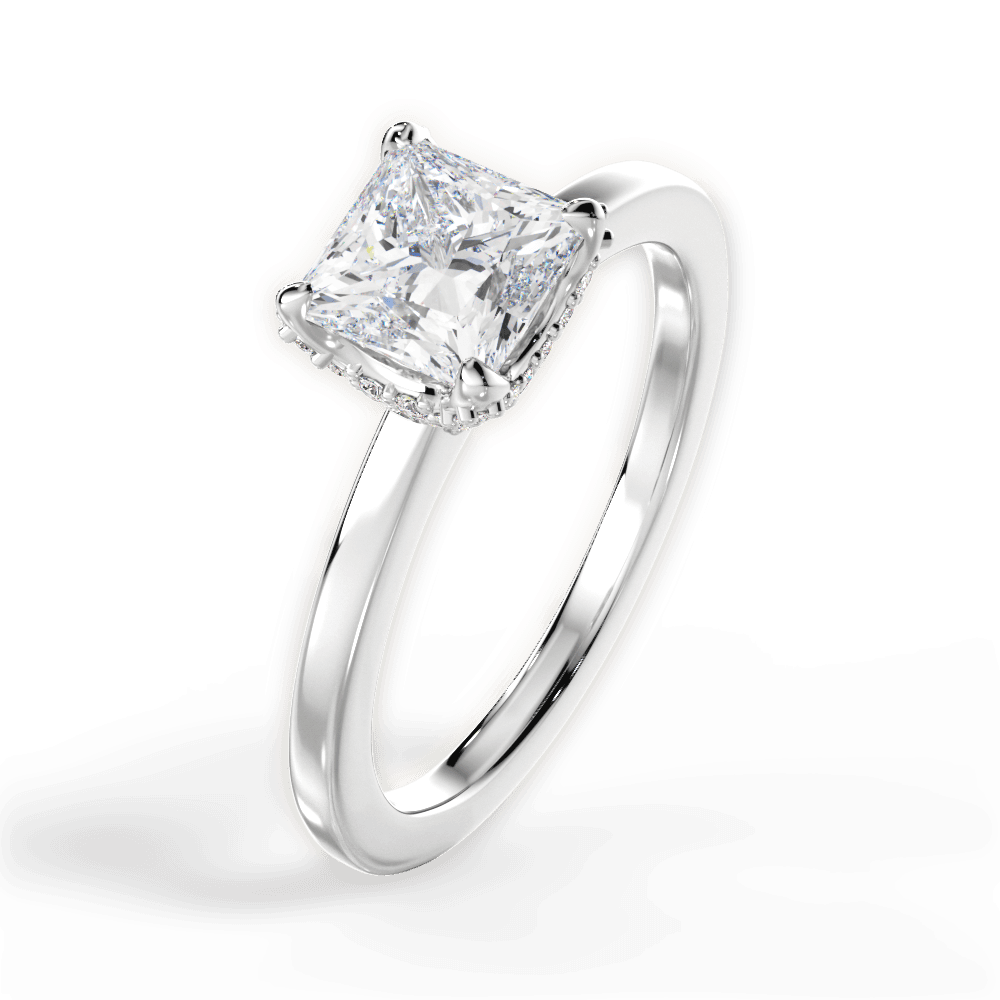 Gemma Princess Cut Lab Grown Diamond Platinum Engagement Ring - View 4
